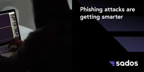 Person typing on a laptop, highlighting the increasing sophistication of phishing attacks in cybersecurity.